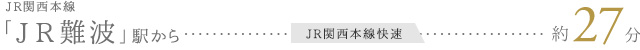 JR関西本線「JR難波」駅から JR関西本線快速 約27分