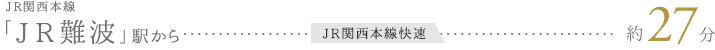 JR関西本線「JR難波」駅から JR関西本線快速 約27分