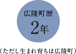 広陵町歴2年（ただし生まれ育ちは広陵町）